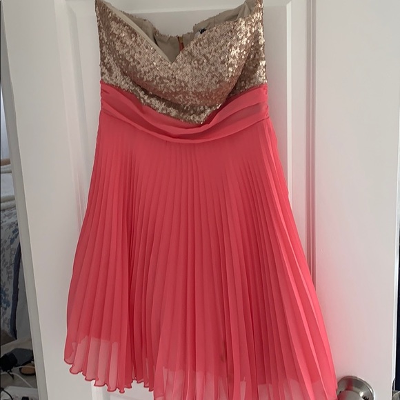 Pink/Gold Prom Dress - size 6/8 (UK size 12) - Picture 2 of 3